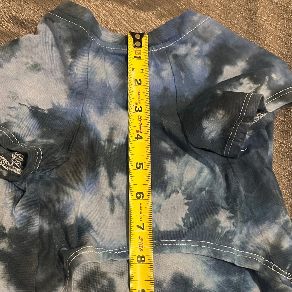 Blue Tie-Dye Pet Tee with Paw Prints Size Medium - Picture 6 of 9